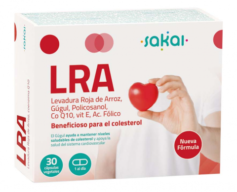 LRA Sakai levadura roja de arroz con CoQ10 colesterol 30 cápsulas salud cardiovascular