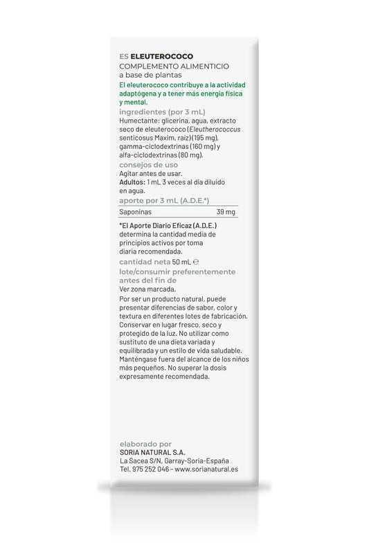 Eleuterococo Extracto Soria Natural Vitalidad Energía