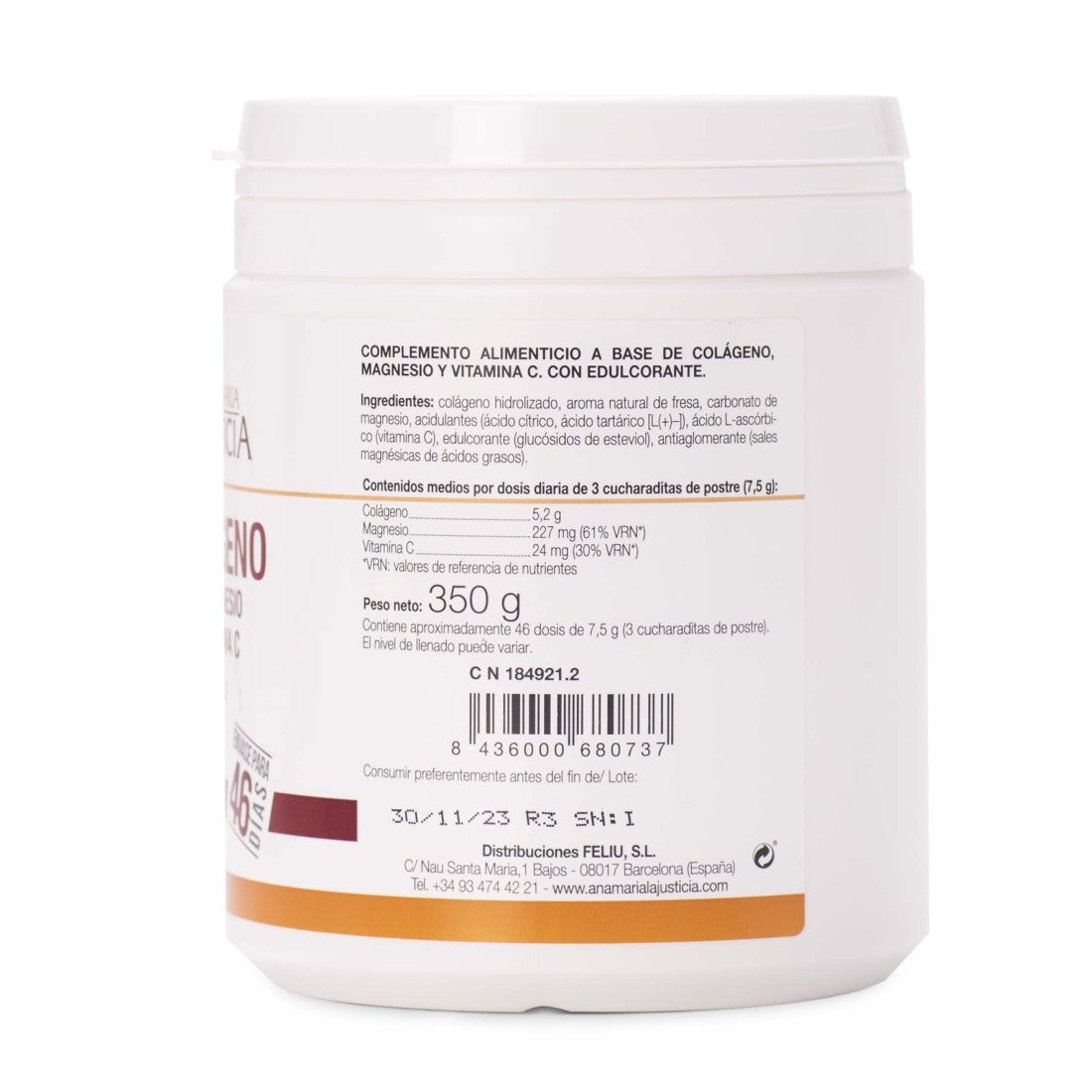 Colágeno con magnesio + Vitamina C (350 gr)
