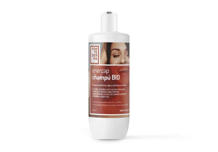 Champú BIO natural Enercap Fortederma en envase blanco de 400 ml para fortalecer el cabello
