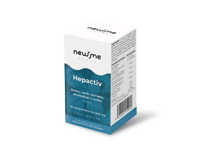 Caja de suplemento natural Hepactiv para salud con vitaminas esenciales.