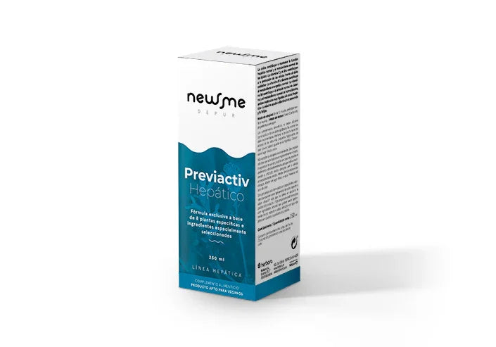 Envase de Previactiv Hepático, suplemento natural para la salud hepática de 250 ml.