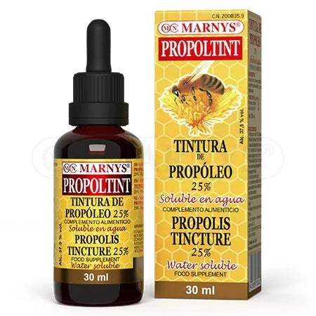 Frasco de tintura de propóleo 25% con caja, complemento alimenticio soluble en agua, 30 ml