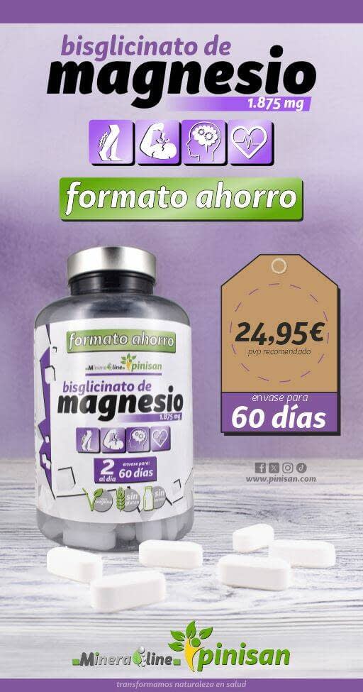 Bisglicinato de Magnesio de Pinisan 180 comprimidos