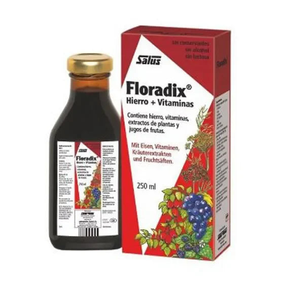 Floradix Salus hierro líquido con vitaminas 250 ml jarabe natural para anemia y energía
