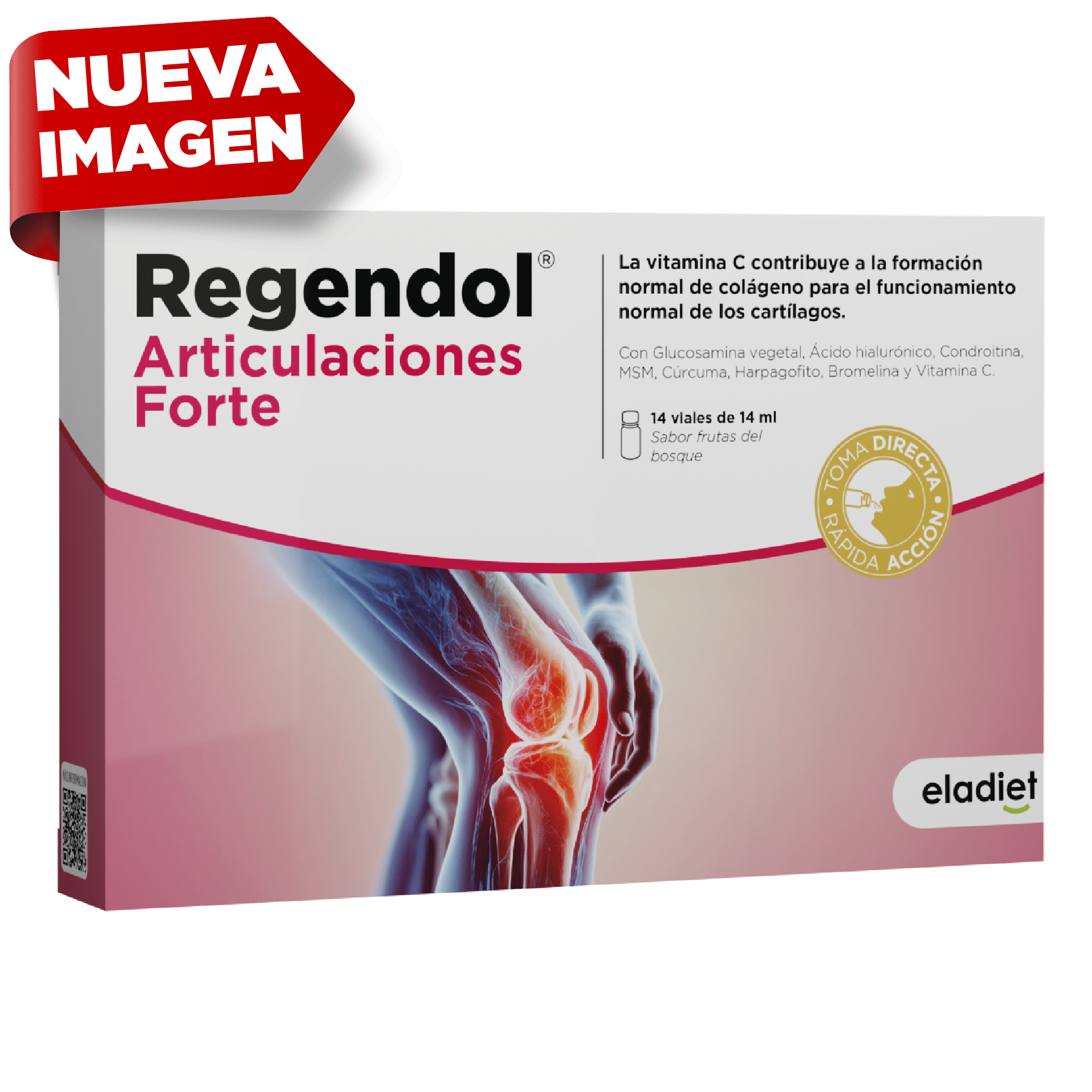 Regendol Forte Eladiet 14 viales complemento para articulaciones con glucosamina condroitina MSM y ácido hialurónico