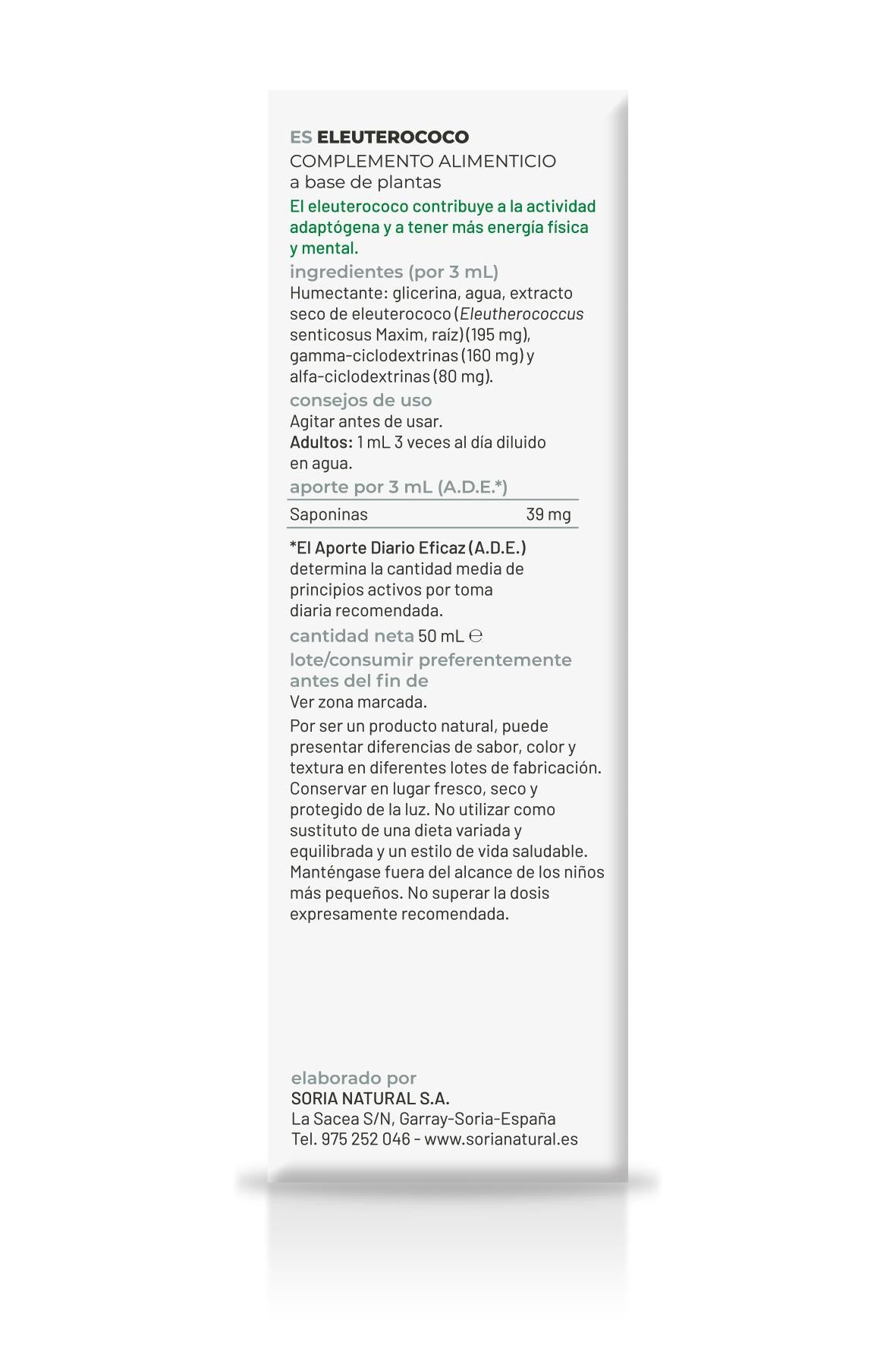 Eleuterococo Extracto Soria Natural Vitalidad Energía