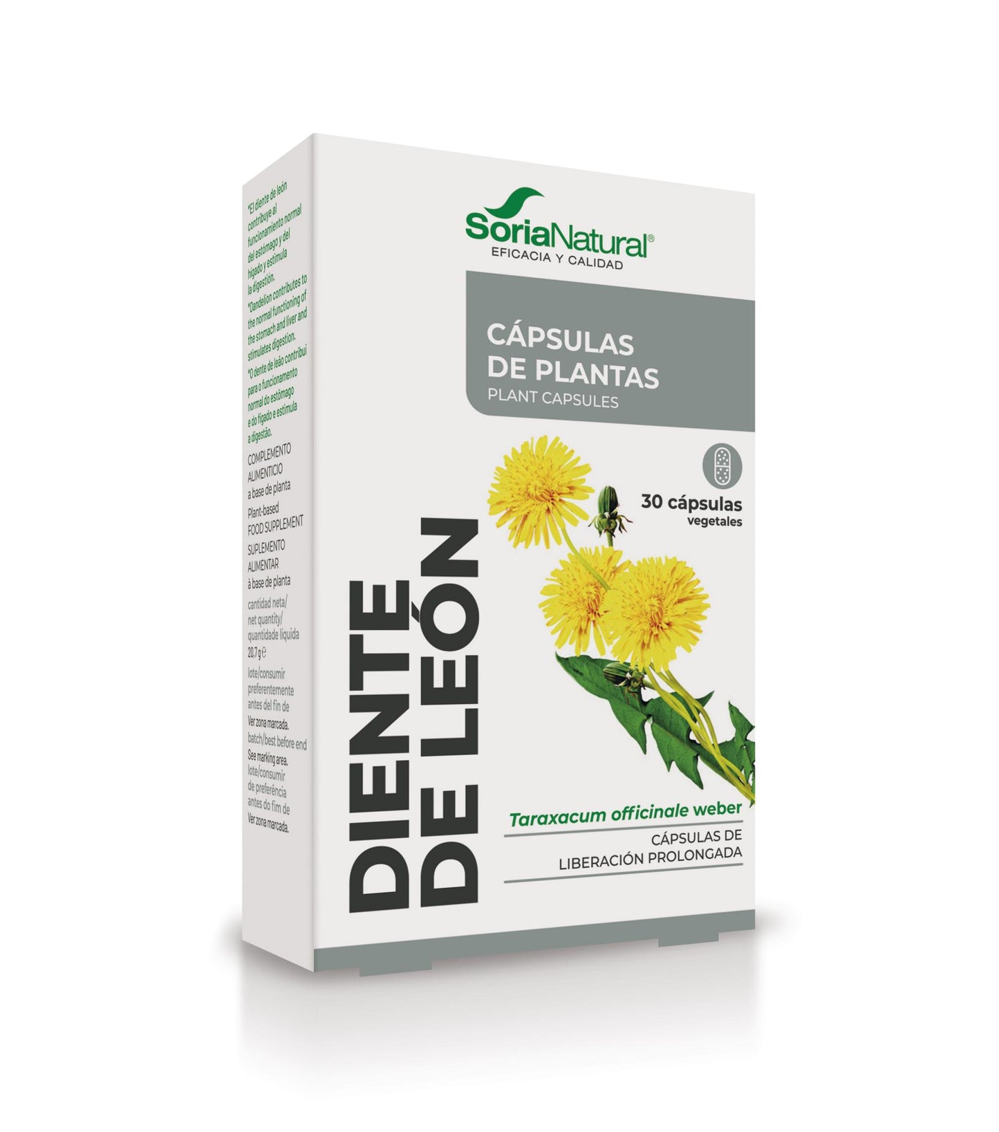 Diente de león cápsulas Soria Natural Depurativo Diurético