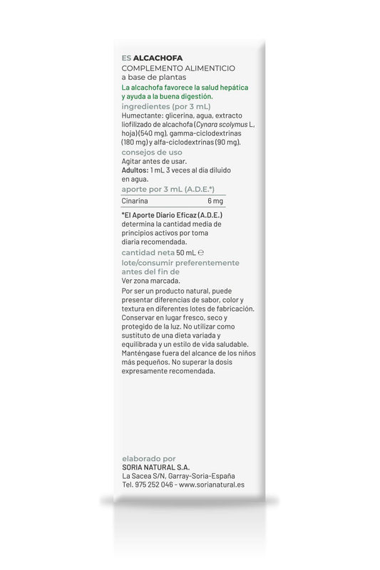 Alcachofa Extracto Soria Natural hígado depuración hepático