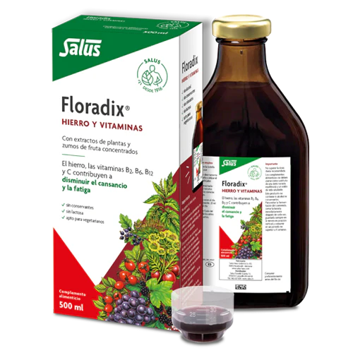 Floradix Salus hierro líquido con vitaminas 500 ml jarabe natural para anemia y energía