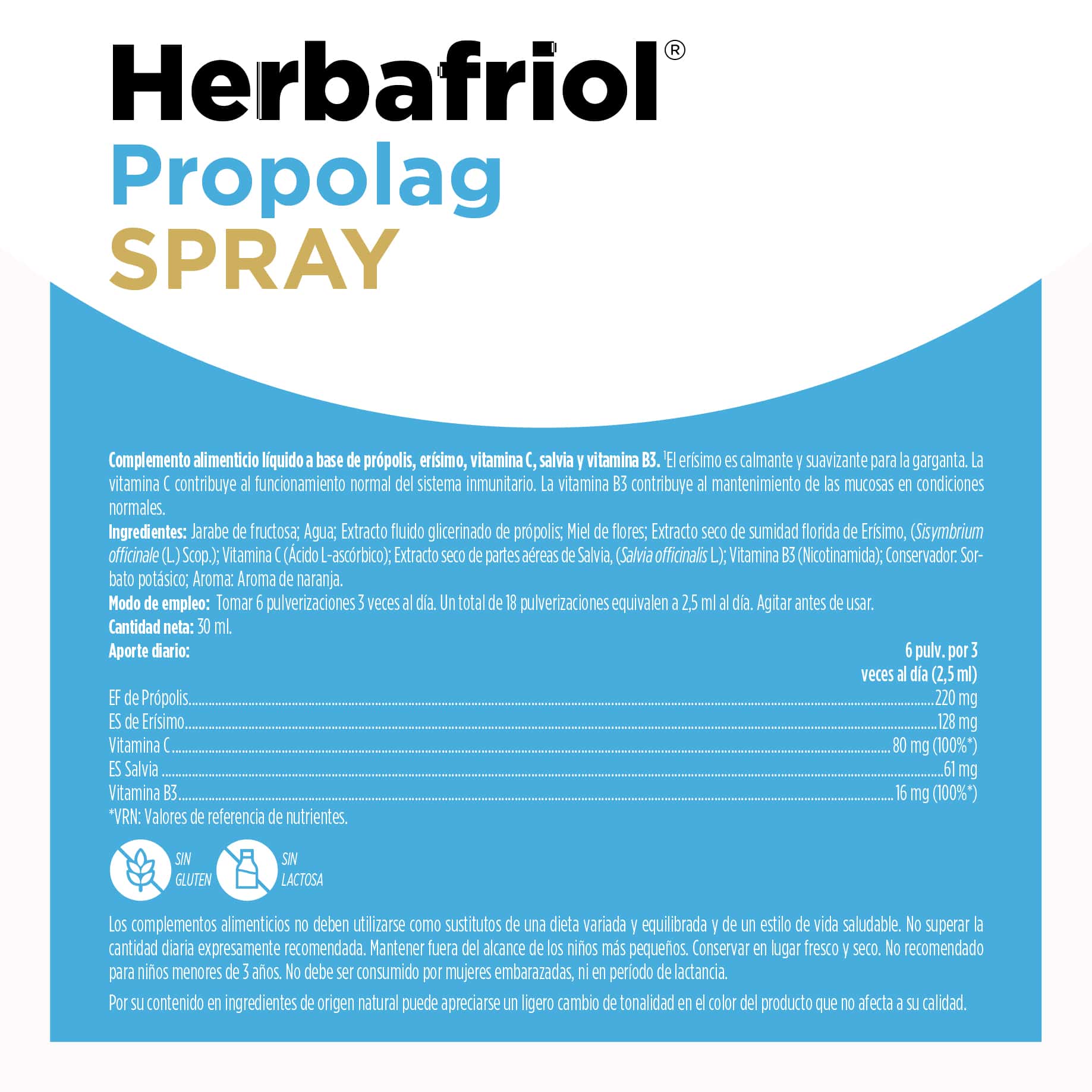 Herbafriol Propolag Spray Eladiet sisema respiratorio vías altas defensas 