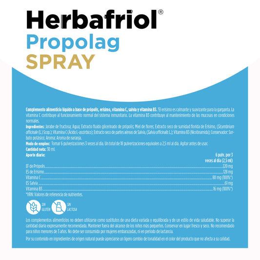 Herbafriol Propolag Spray Eladiet sisema respiratorio vías altas defensas 