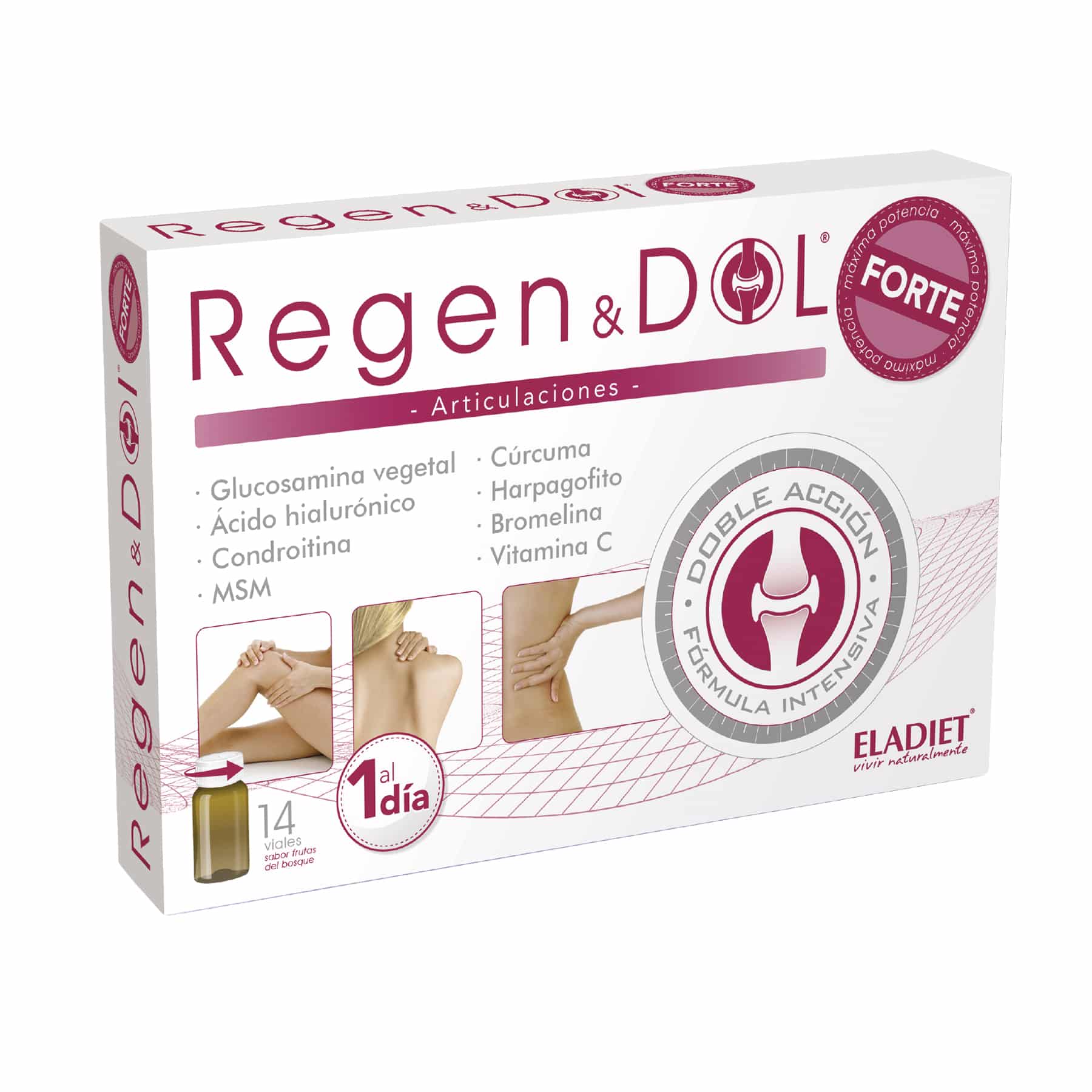 Regendol Forte Eladiet 14 viales complemento para articulaciones con glucosamina condroitina MSM y ácido hialurónico