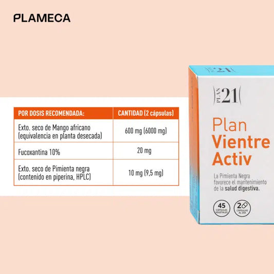 Ingredientes Plan Vientre Activ Plameca Mango Africano Pimienta Negra