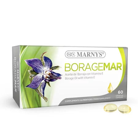 aceite de borraja 60 capsulas marnys boragemar omega 6 gla vitamina e
suplemento piel articulaciones borraja prensado en frio 
