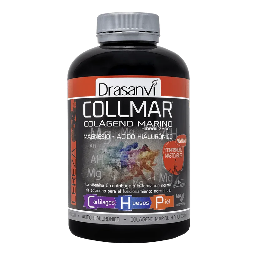 Collmar colágeno marino comprimidos masticables 180 cereza articulaciones piel huesos