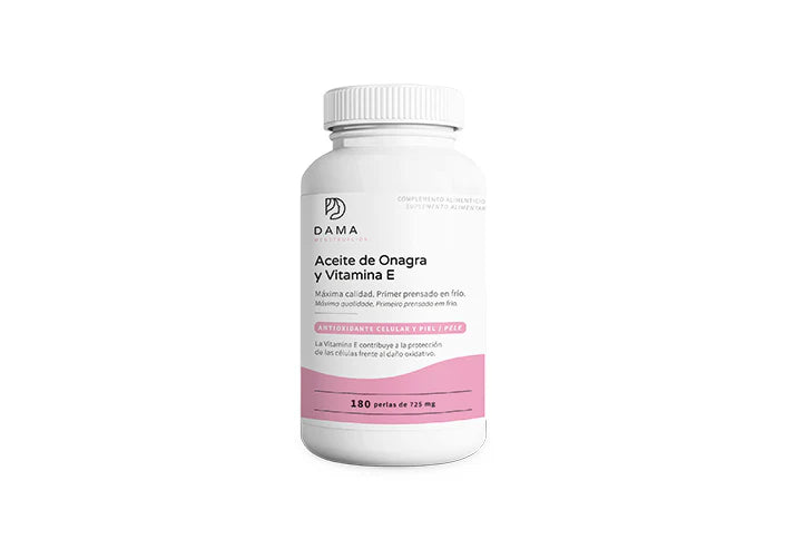 Aceite de onagra con vitamina E Herbora 180 perlas suplemento natural para equilibrio hormonal y cuidado de la piel