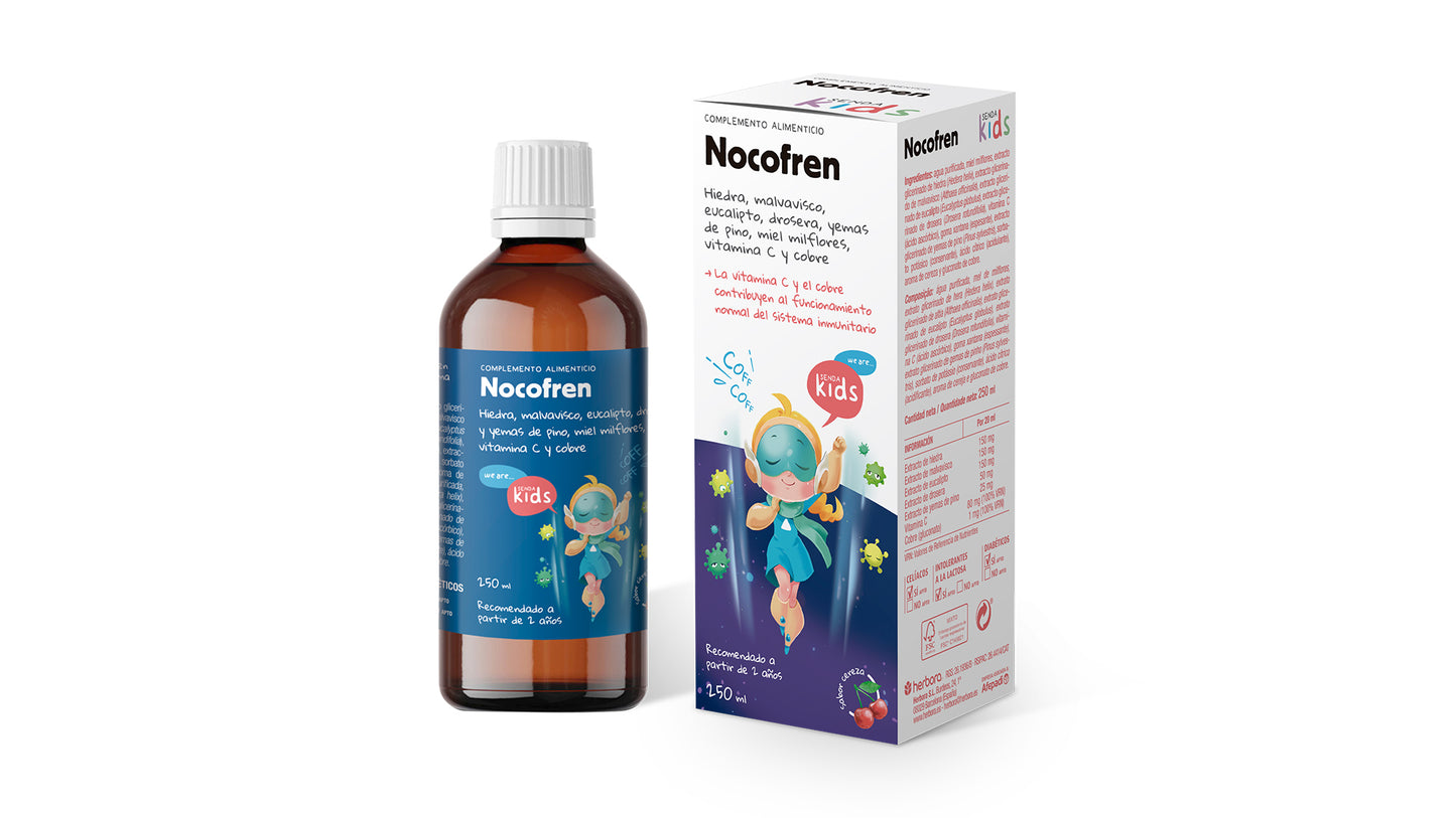 Nocofren de Herbora es un complemento alimenticio, Senda Kids, niños, calmar la tos