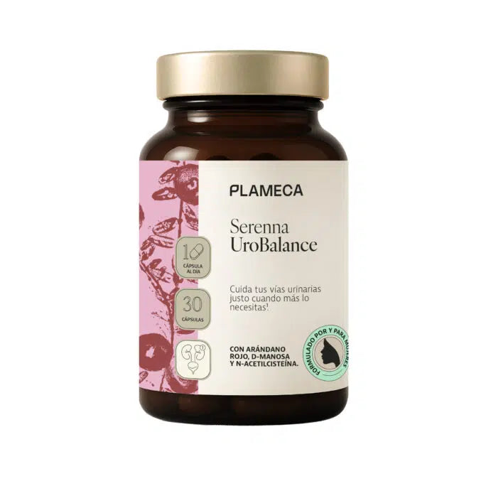 Serenna urobalance Plameca para el beneficio de las vías urinarias. Arándano Rojo Americano PAC, D-Manosa, NAC, Vitamina D3.
